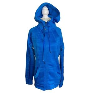 90 Degree By Reflex Fleece Blue Hoodie Zip jacket Fall Winter Size Medium